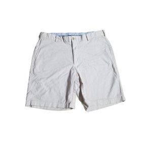 Peter Millar Shorts Mens 36 Beige Chino Flat Front Cotton Twill Golf 8" Inseam